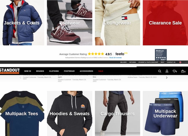 ecommerce website examples: standout