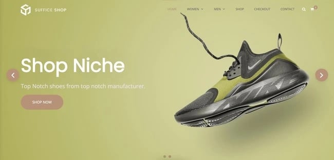 demo page for the wordpress ecommerce theme suffice