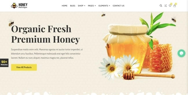 Honey shop demo of best WordPress ecommerce theme CiyaShop