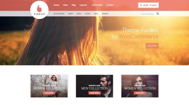 best WordPress ecommerce theme FireUp