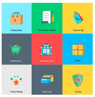 Use of icons on ecommerce platforms.