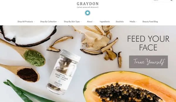 graydon skincare Example of Inspiring Shopify Ecommerce Stores