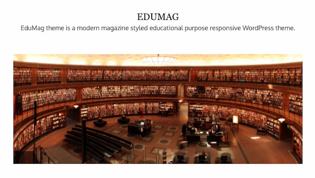 Free Education WordPress theme example: Edu Mag