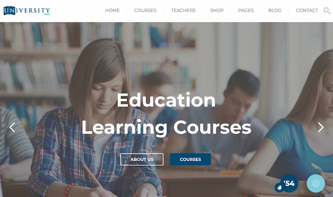 Education WordPress theme example: Education Pack