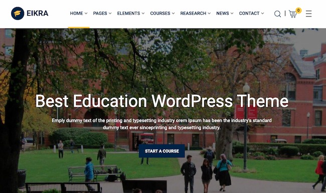 Education WordPress theme example: Eikra