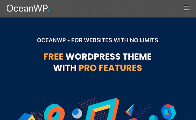 Free Education WordPress theme example: Ocean WP
