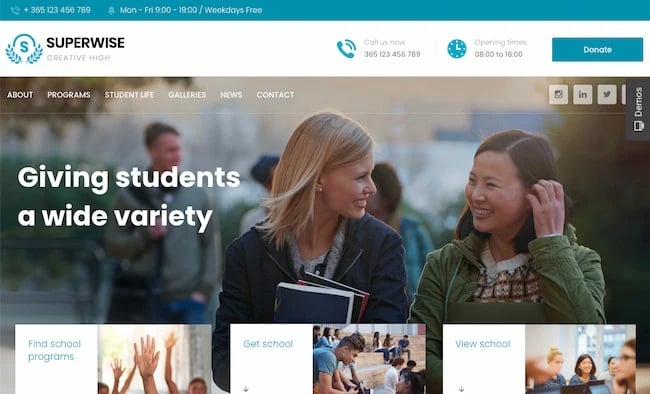 superwise: education themes for wordpress websites 