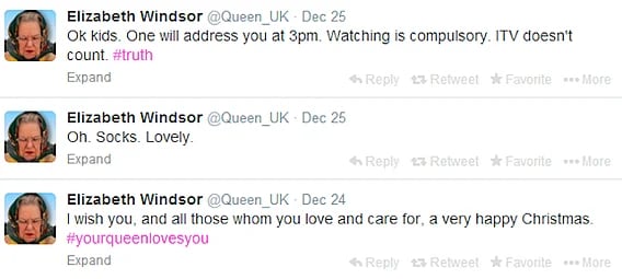 queen elizabeth windsor parody twitter account