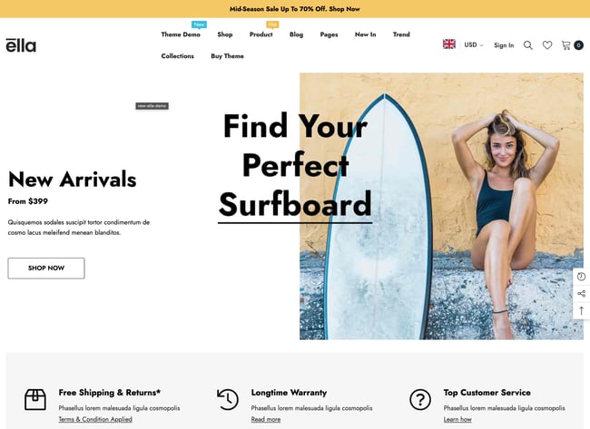 Shopify website themes