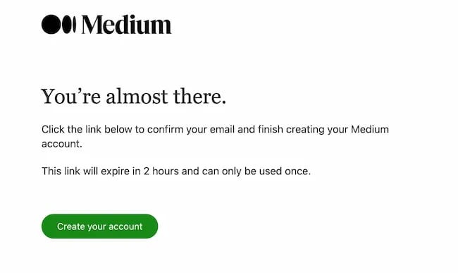 How to use Medium, email confirmation
