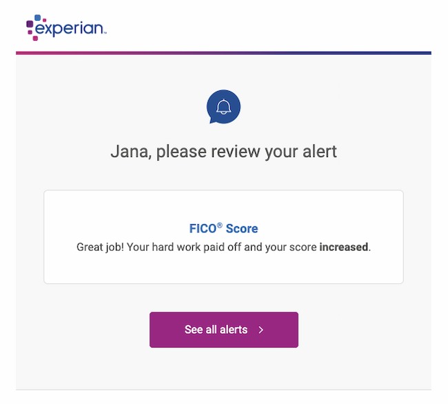 Email personalization example: Experian