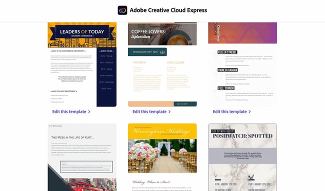 email newsletter templates: adobe express
