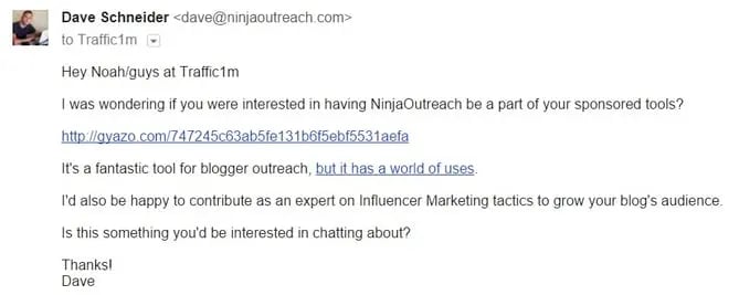 cold outreach email example