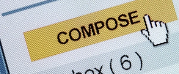 email writing mistakes image showing compose button
