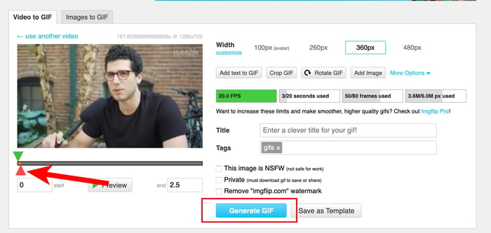 How to embed a video in an email, how to turn a video into a GIF.