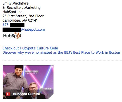 Professional email signature example by Emily MacIntyre