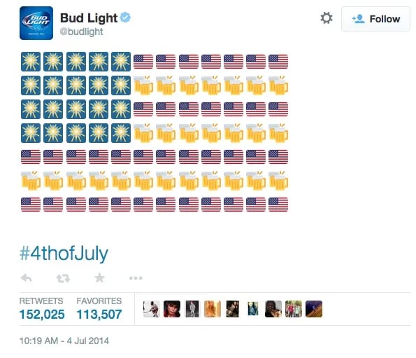 emoji marketing examples: bud light