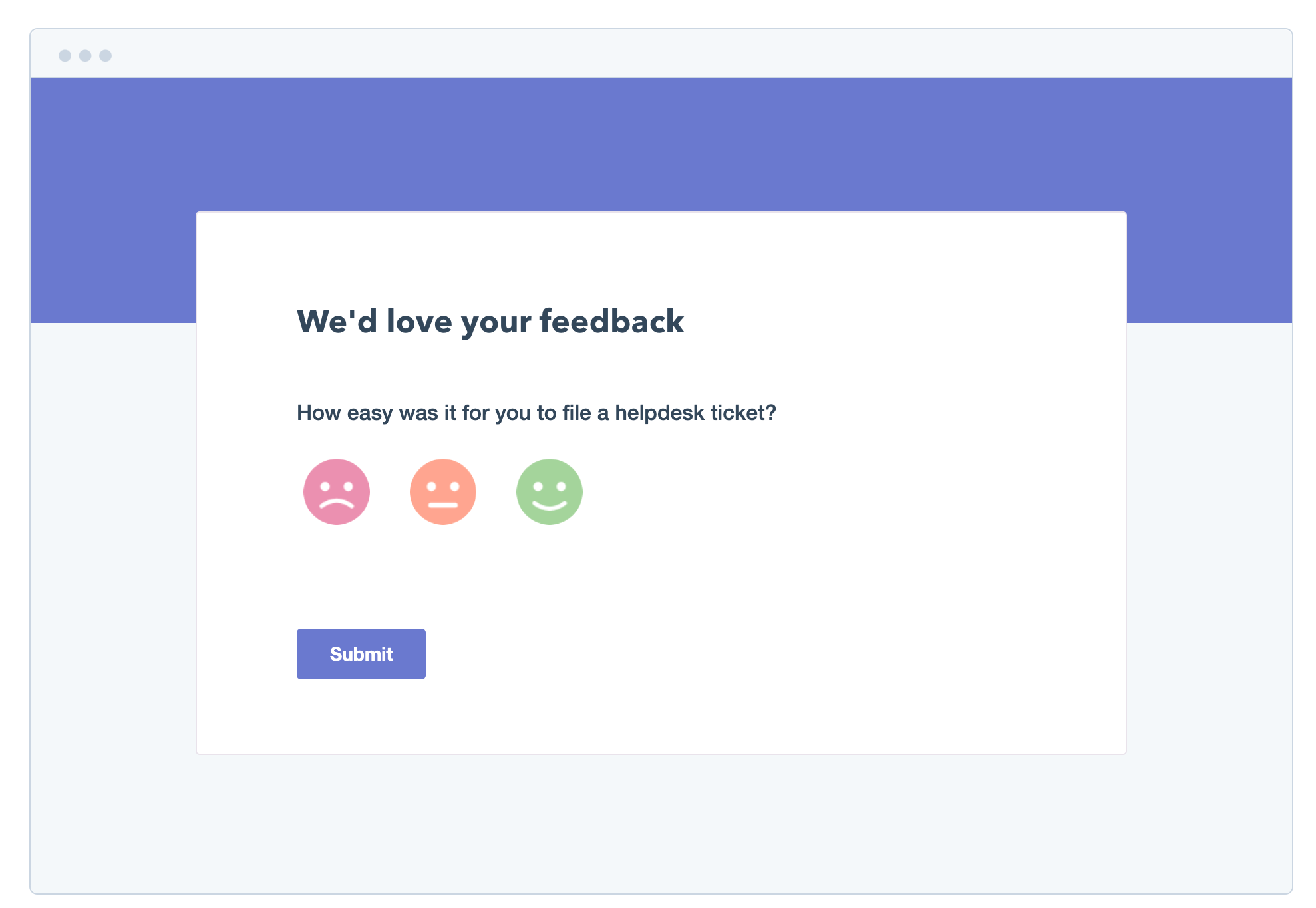 sample customer effort score survey using emoticon rating scale