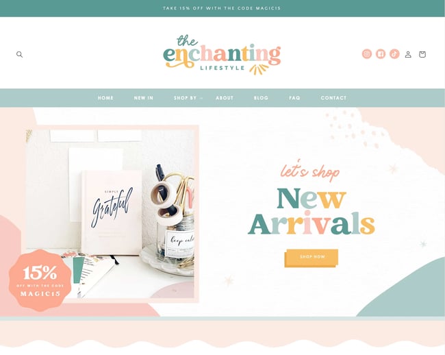Shopify website themes, enchanting