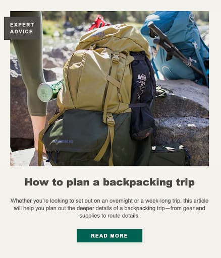 Engagement campaign example from REI