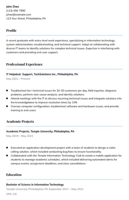 resume length, entry level