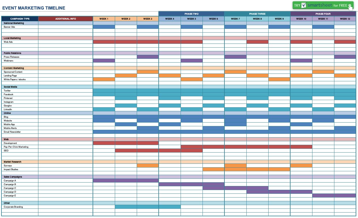 Calendar Gantt Chart Excel