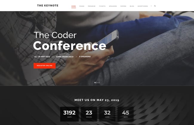 demo page for the event wordpress theme the-keynote