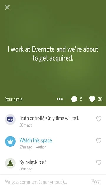 Evernote acquisition