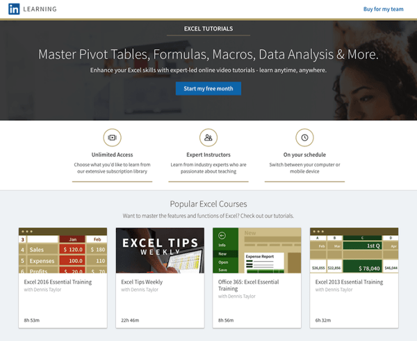 Excel training courses by Dennis Taylor on LinkedIn Learning