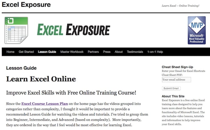 want to learn excel online free