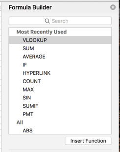 Excel's Formula Builder, used to ensure no errors are made