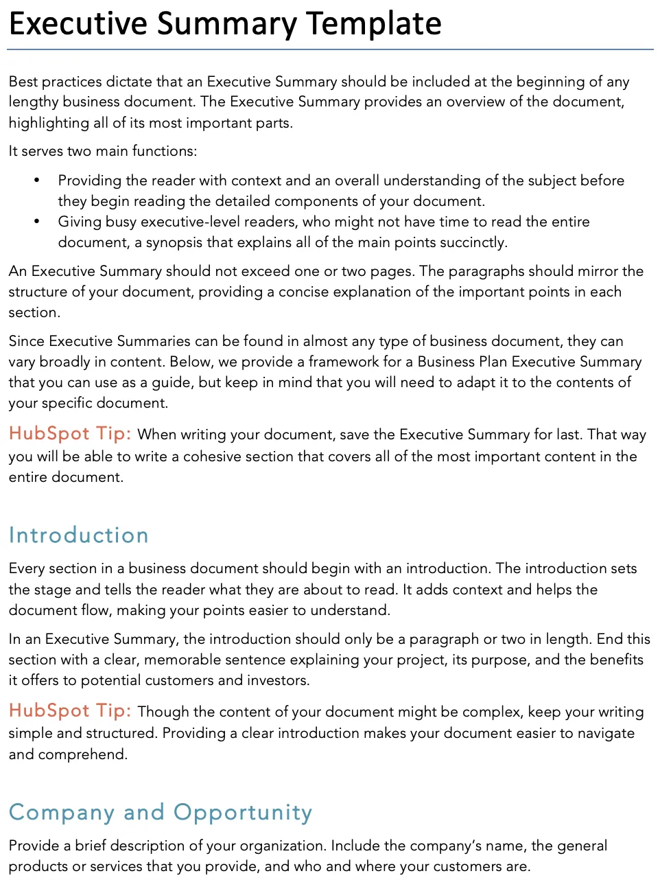 How To Write A Powerful Executive Summary [+4 Top Examples] - Blog