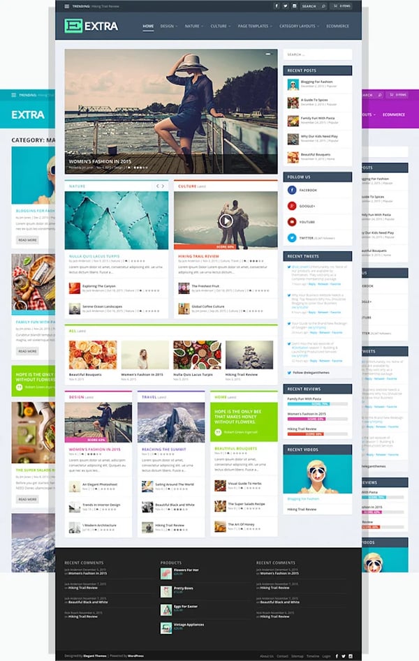 Extra WordPress theme with advertising space