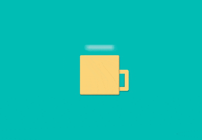 CSS animation of steaming coffee cup