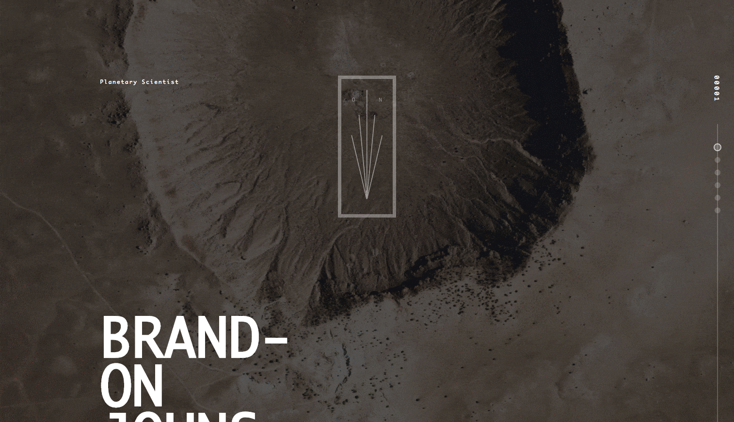Personal website of Brandon Johnson with black and white resume and space theme