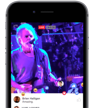 Facebook Live on mobile phone