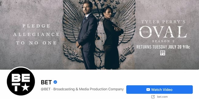 Facebook Page cover from BET's FB Page