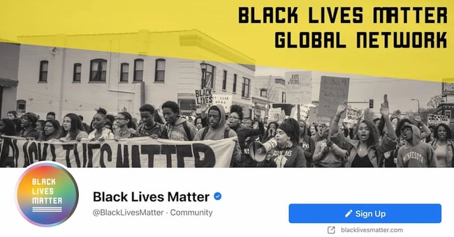 Facebook Page cover from BLM's FB Page
