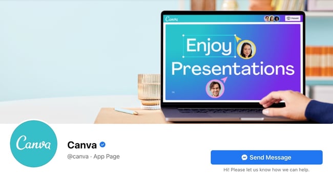 Facebook Page cover from Canva's FB Page