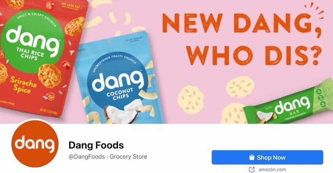Facebook Page cover from Dang Foods' FB Page