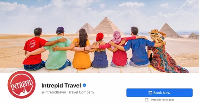 Facebook Page cover from Intrepid Travel's FB Page