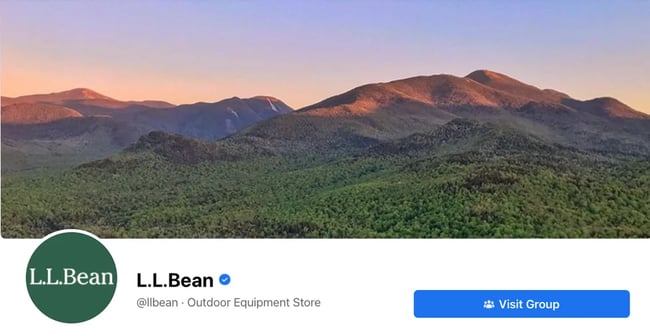 Facebook Page cover from L.L Bean's FB Page