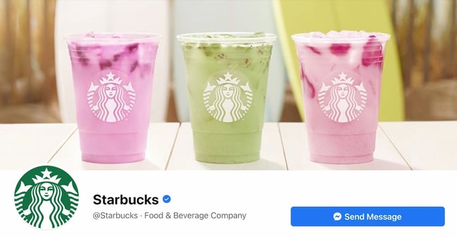 Facebook Page cover from Starbucks' FB Page
