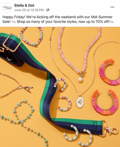 Facebook post from Stella and Dot's FB Page