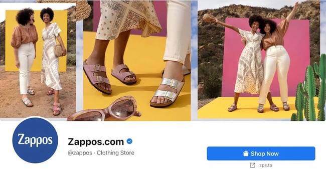 Facebook Page cover from Zappos' FB Page
