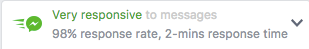 Facebook response rate notification