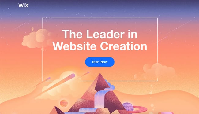 fantastic landing page examples: wix