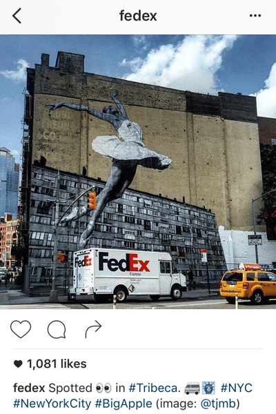 Instagram caption with emojis by FedEx