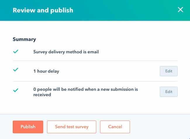 Feedback form instructions: Review and publish