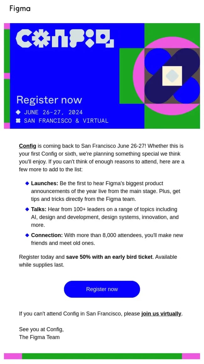 Event invite email from Figma.